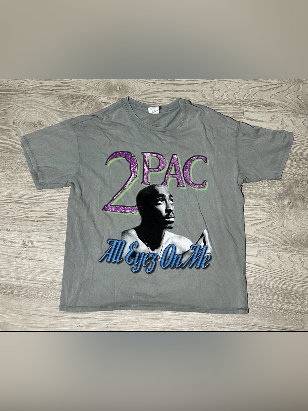 2Pac All Eyez On Me Graphic Womens T-Shirt - Gray